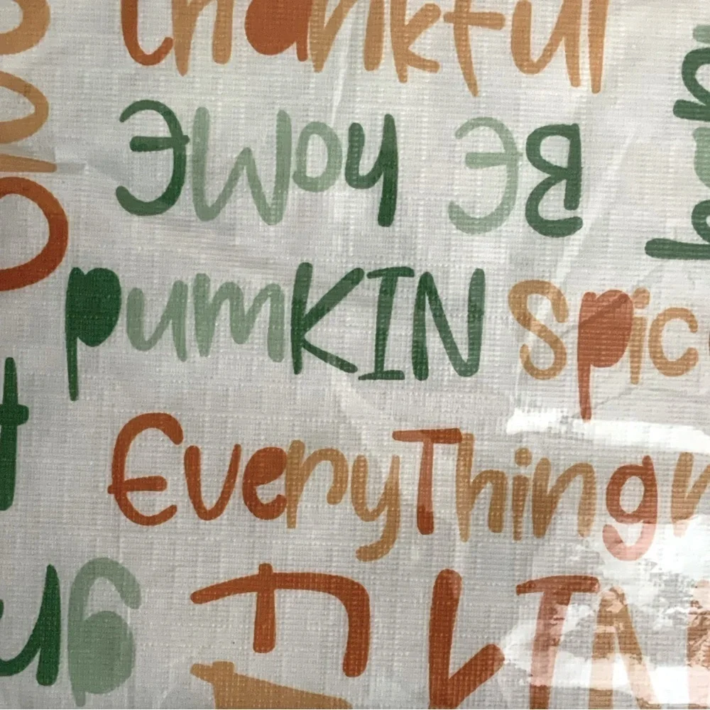 Harvest Homes Tablecloth Thanksgiving Indoor Outdoor Multicolor Square 52 in